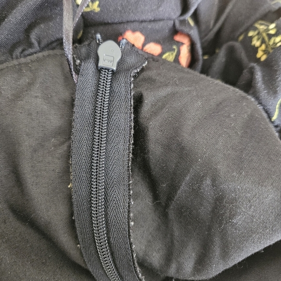 H&M Black Floral Linen Blend Off The Shoulder Midi Dress NWT - Picture 10 of 11